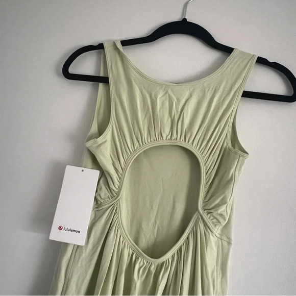 🆕 Lululemon Pima Cotton Open Back Midi Dress - Dewy - Picture 5 of 9